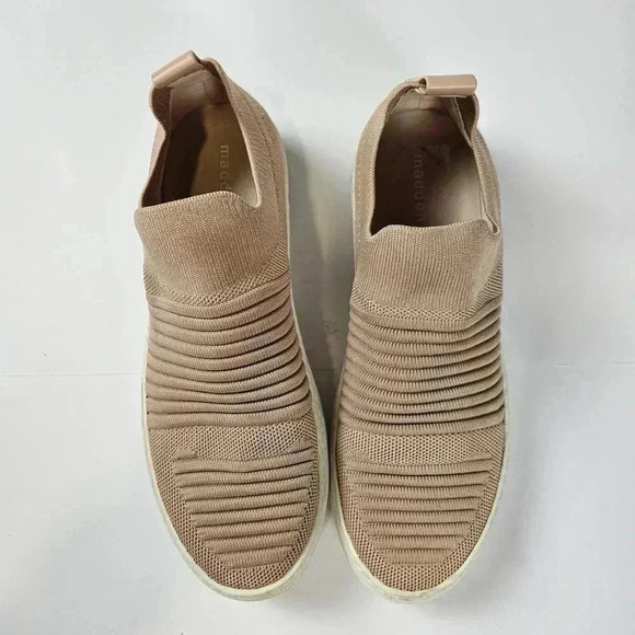 Madden Girl Brytney 7.5 Brow Ribbed Knit Fabric Sneaker Low Top Slip On platform - Picture 2 of 7